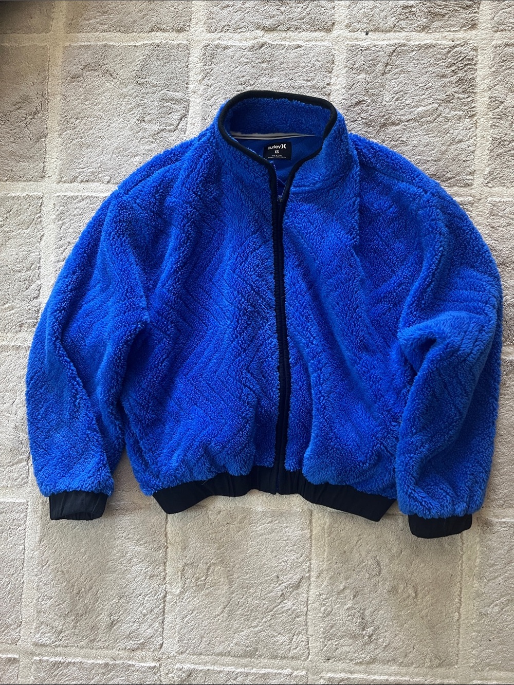 Hurley Bright Blue Plush Sherpa Zip Jacket